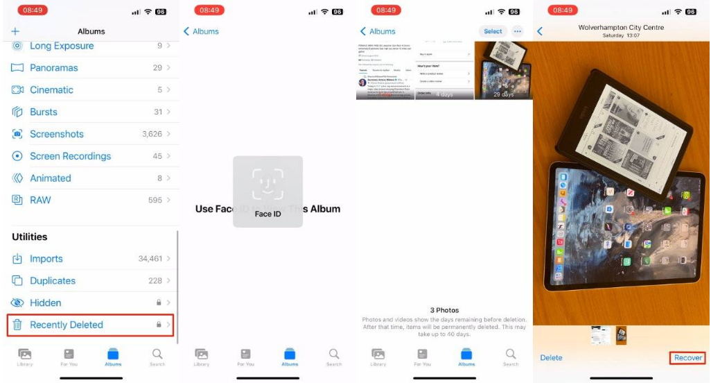 密山苹果14维修分享 iPhone14 上恢复已删除的照片 